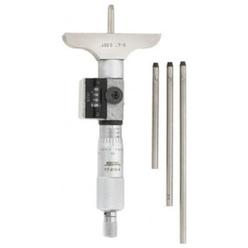 SPI Digit Depth Micrometer, 0-4 Range, 2-1/2 Base Width – 17-819-4