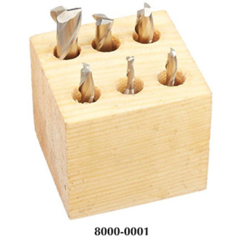 Precise 6 Piece 2 Flute High Speed Steel End Mill Set 3/8 Shank – 8000-0001