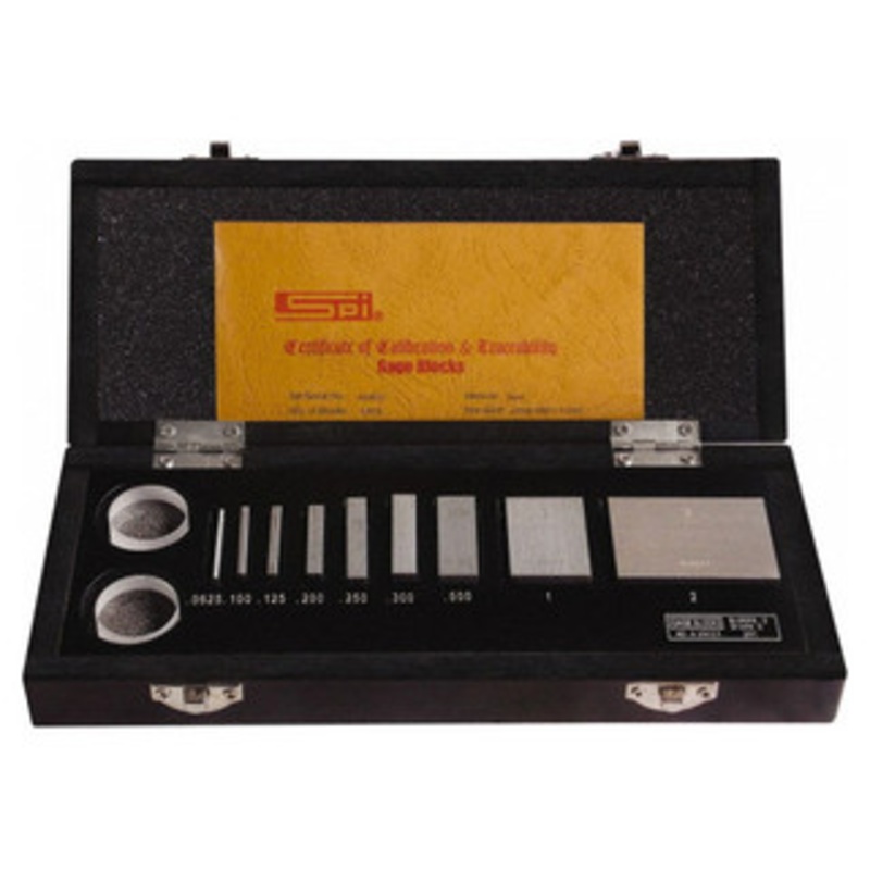 SPI Micrometer Calibration Set, Inch, Grade 0, 9 Blocks, 2 Flats, 0.0625 – 2 – 11-346-4