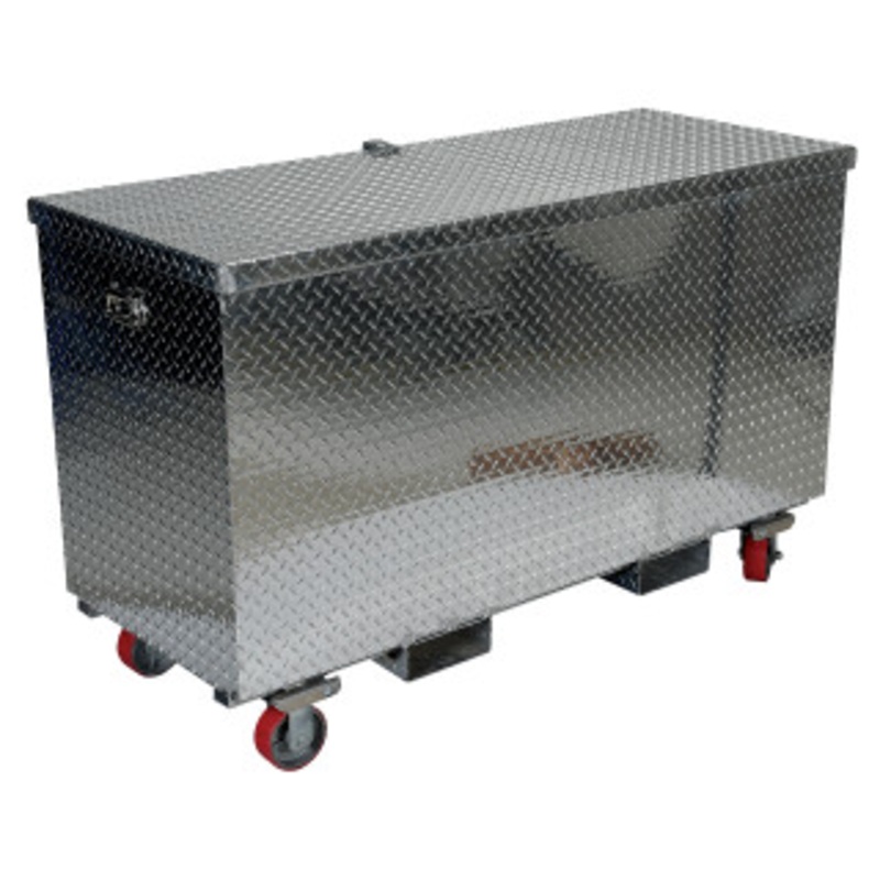 Vestil Aluminum Treadplate Portable Tool Box with Casters & Fork Pockets, 60 x 24 x 36 – APTS-3660-CF
