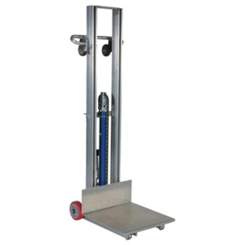 Vestil Lite Load Lift, Aluminum, 20 x 20 Platform, 3-1/8 to 51-1/8 Service Range, Foot Pump Operation – ALLH-2020-FW