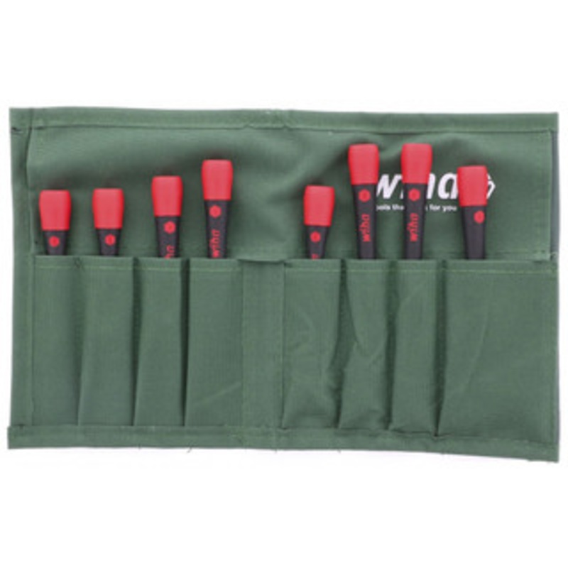 Wiha PicoFinish Precision Slotted/Phillips Screwdrivers 8 Piece Set in Canvas Pouch – 26193