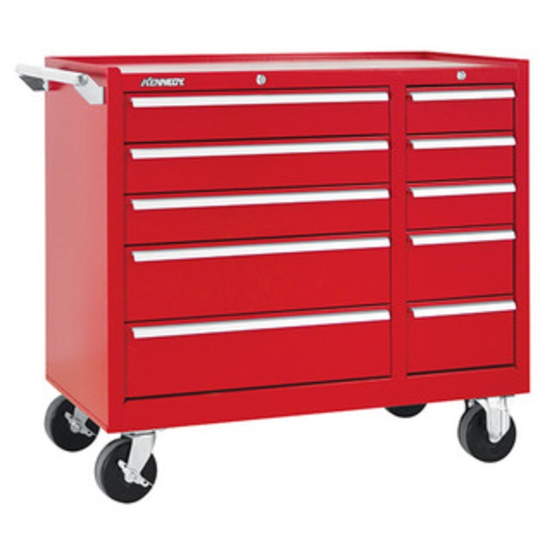 Kennedy K1800 39 10-Drawer Roller Cabinet, Industrial Red – 310XR