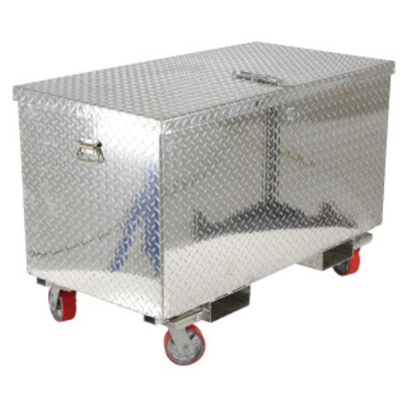 Vestil Aluminum Treadplate Portable Tool Box with Casters & Fork Pockets, 48 x 24 x 36 – APTS-3648-CF