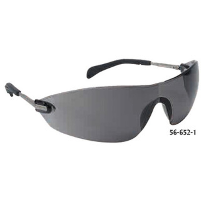 Crews Blackjack Elite Safety Glasses, Gray Lens, Scratch Resistant, Chrome Temple – 56-652-1