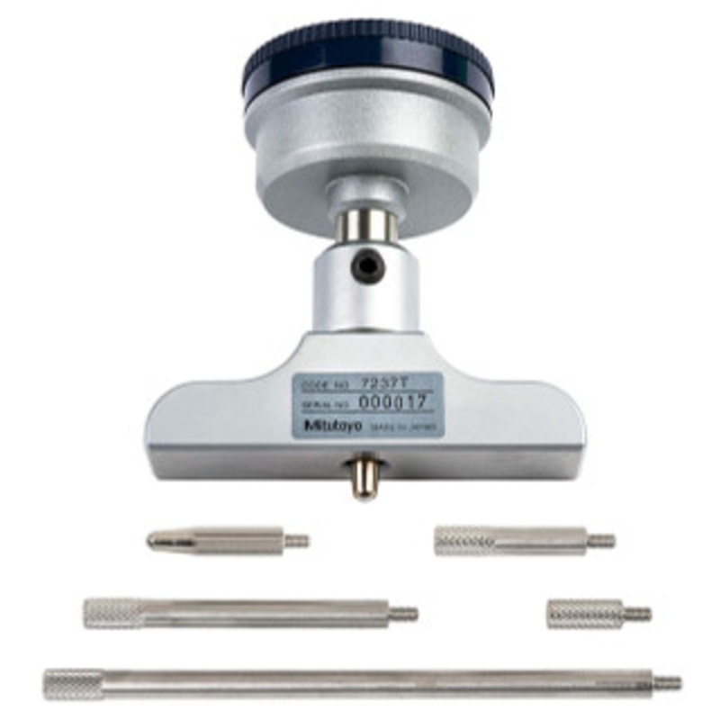 Mitutoyo ABSOLUTE Dial Depth Gage, 0-8 Range, 2 Stroke, 4 x 0.63 Base – 7237T