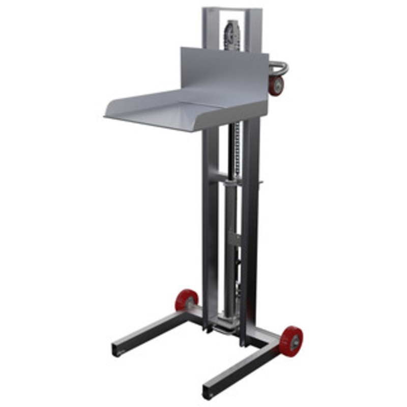 Vestil Low Profile Lite Load Lift, Aluminum, 19-1/2 x 20 Platform, 1/4 to 48-1/4 Service Range, Foot Pump Operation – ALLPH-500-FW