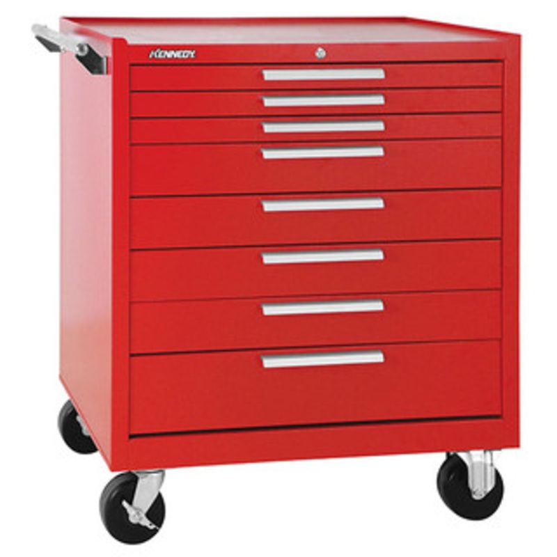 Kennedy K2000 34 8-Drawer Roller Cabinet, Industrial Red – 348XR