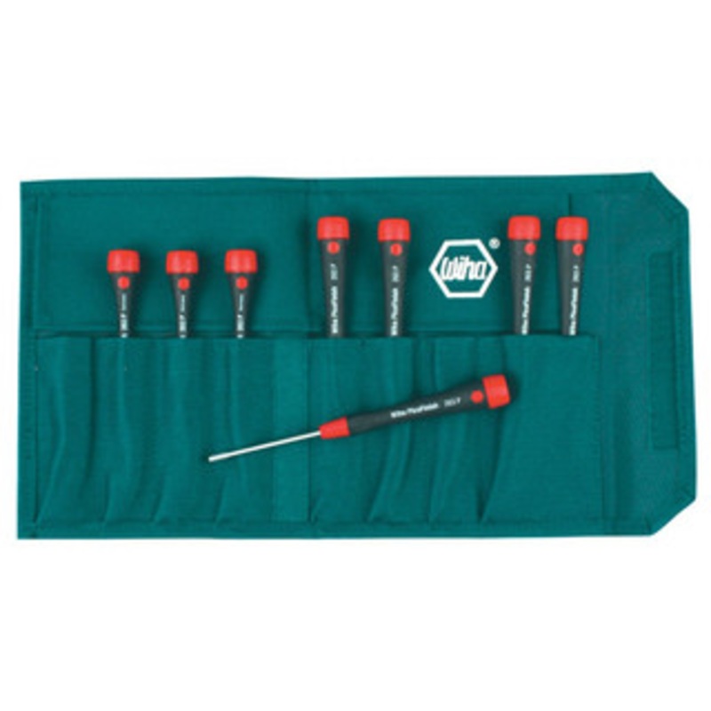 Wiha PicoFinish Precision Hex Inch Driver 8 Piece Set in Canvas Pouch – 26392