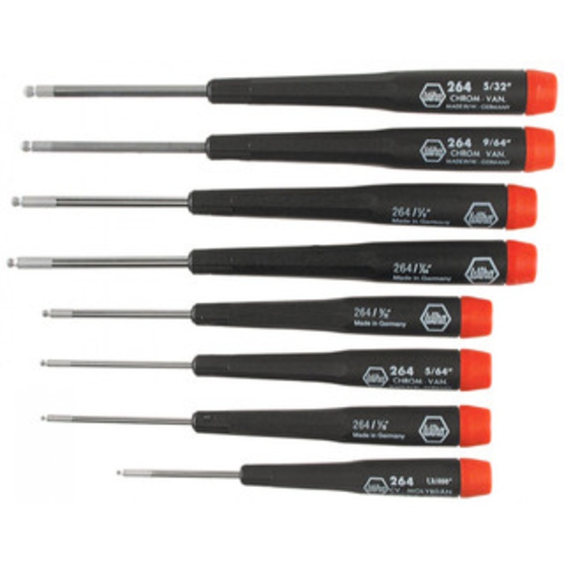 Wiha Precision Ball End Hex Inch Driver 8 Piece Set – 26490