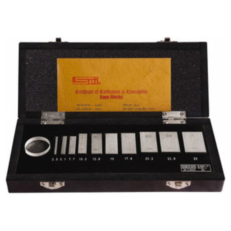 SPI Micrometer Calibration Set, Metric, Grade 2, 10 Blocks, 1 Flat, 2.5 – 25mm – 11-350-6