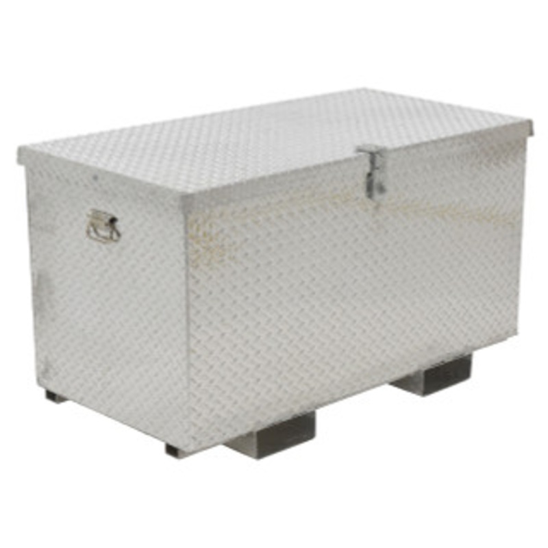 Vestil Aluminum Treadplate Portable Tool Box with Fork Pockets, 48 x 24 x 24 – APTS-2448-F