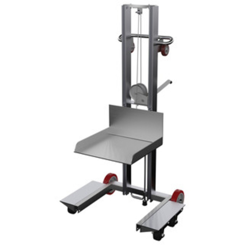Vestil Low Profile Lite Load Lift, Aluminum, 19-1/2 x 20 Platform, 1/4 to 58 Service Range, Winch Operation – ALLPW-500-4SFL