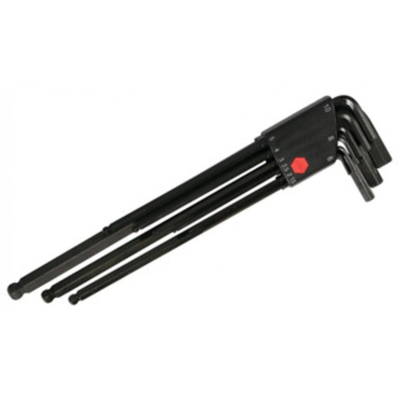 Wiha Ball End Hex Long Arm L-Key Black Metric 9 Piece Set – 36990