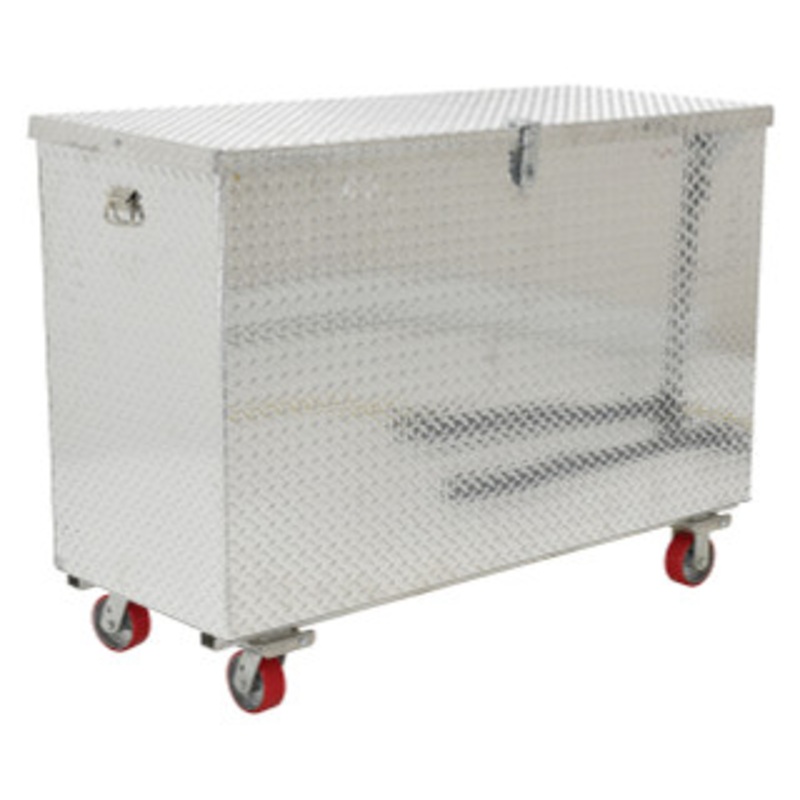 Vestil Aluminum Treadplate Portable Tool Box with Casters, 60 x 24 x 36 – APTS-3660-C