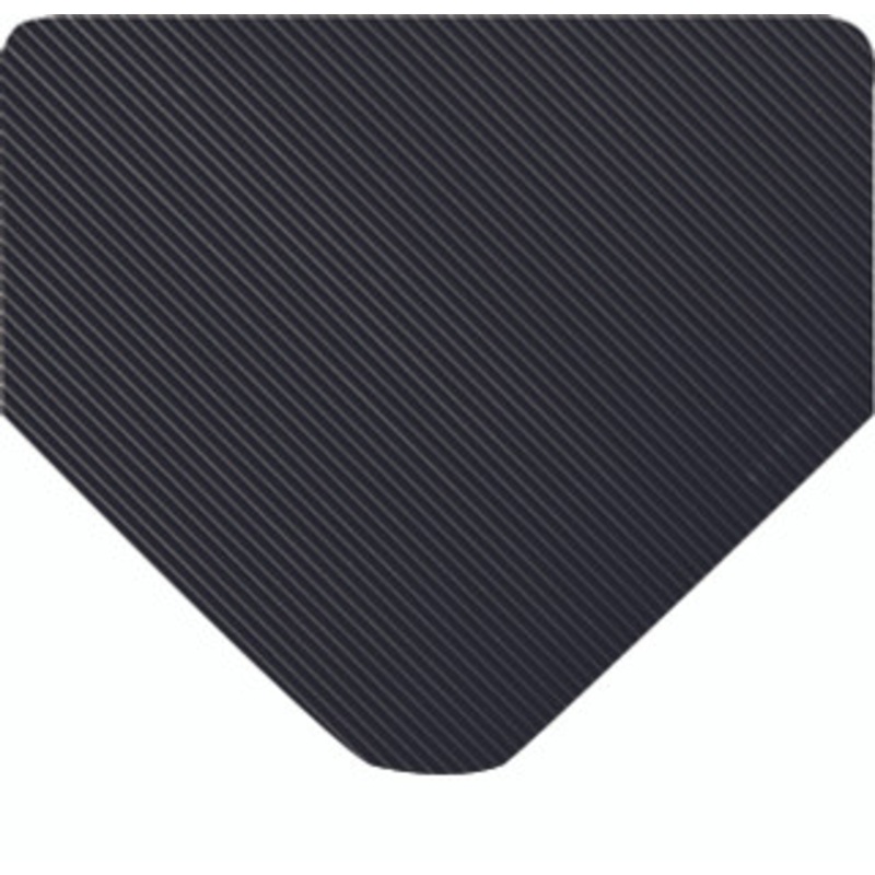 Wearwell Heavy Duty Corrugated Runners Black, 1/4in Thick x 4ft Width