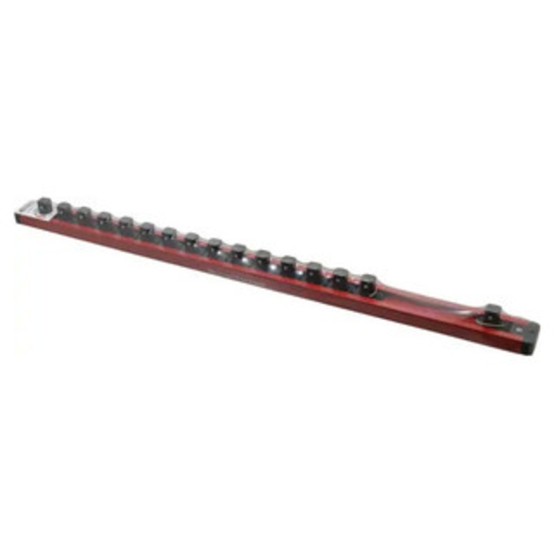 Magnetic Locking Socket Holder, 16 Piece Capacity, 1/2 Drive, Red – 992-948-4
