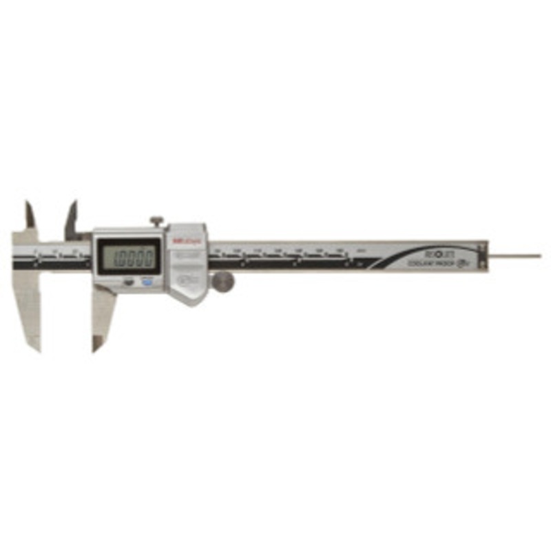 Mitutoyo Absolute Coolant Proof Electronic Caliper, 0-6 w/ .075in rod depth bar – 500-769-20