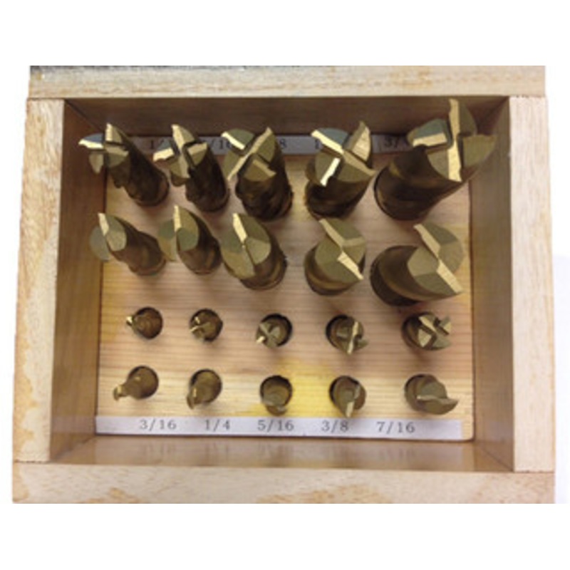Precise 20 Piece 2 & 4 Flute Titanium Coated End Mill Set – 8000-0020