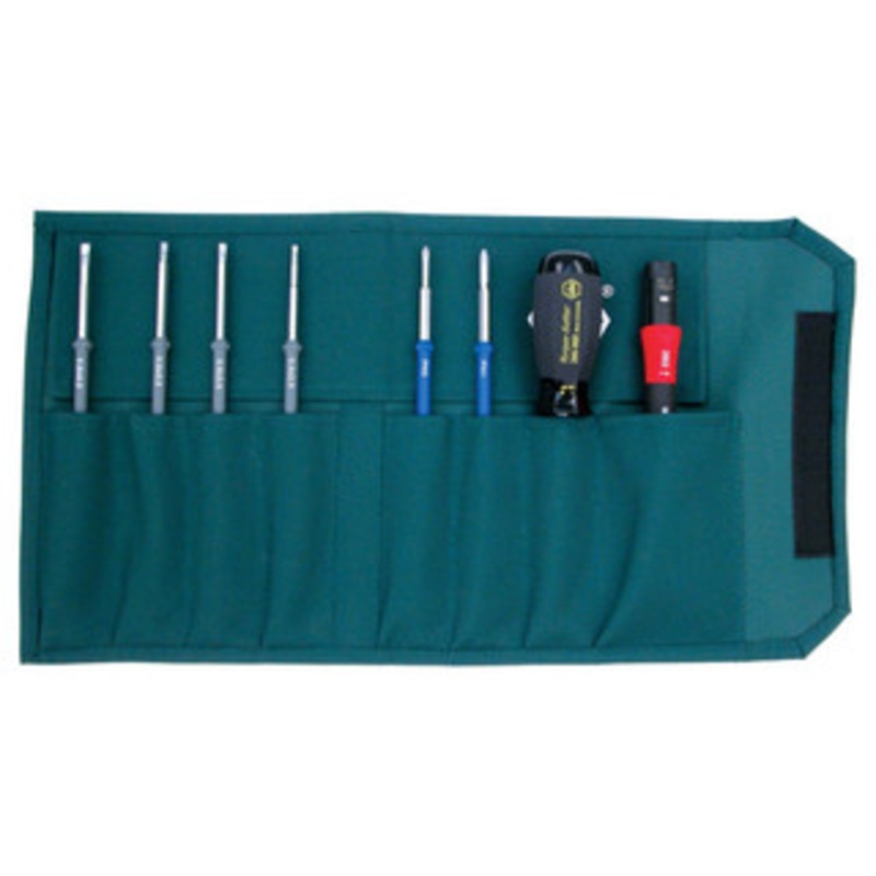 Wiha TorqueControl 8 Piece Slotted/Phillips Blade Set in Canvas Pouch – 28596