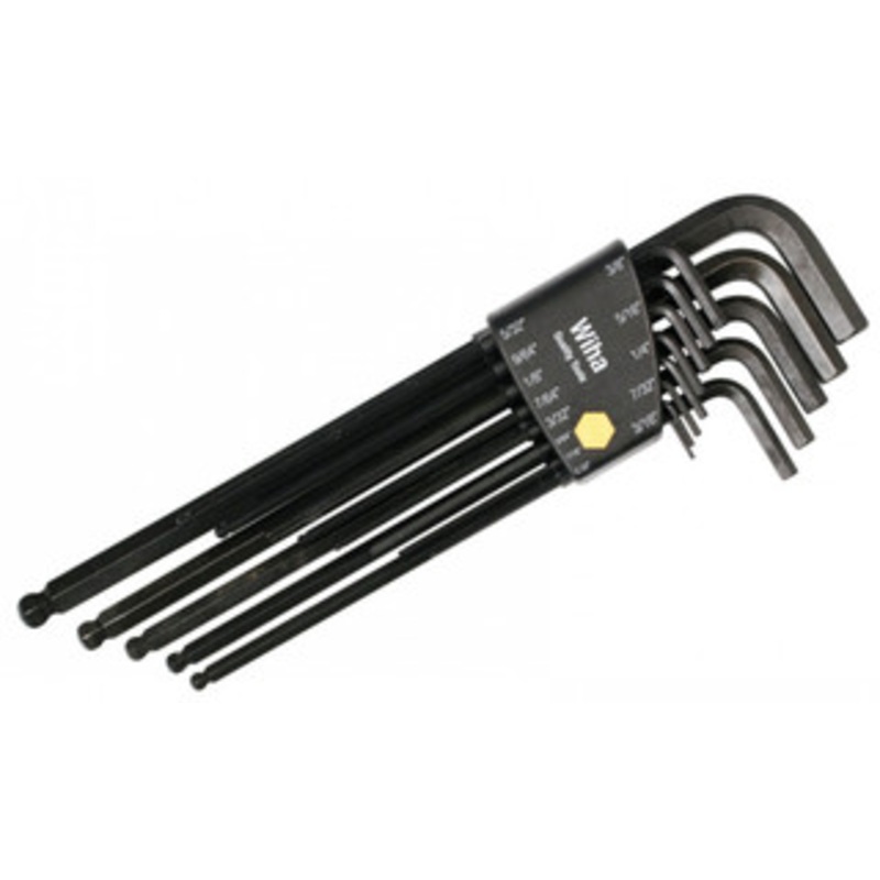Wiha Ball End Hex Long Arm L-Key Black Inch 13 Piece Set – 36991