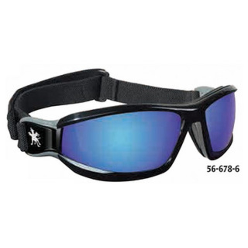 Crews Reaper Safety Goggles, Blue Mirror Lens, Scratch Resistant – 56-678-6