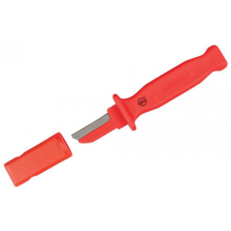 Wiha Insulated Cable Stripping Knife, 50mm Partly Insulated Blade – 15003-1