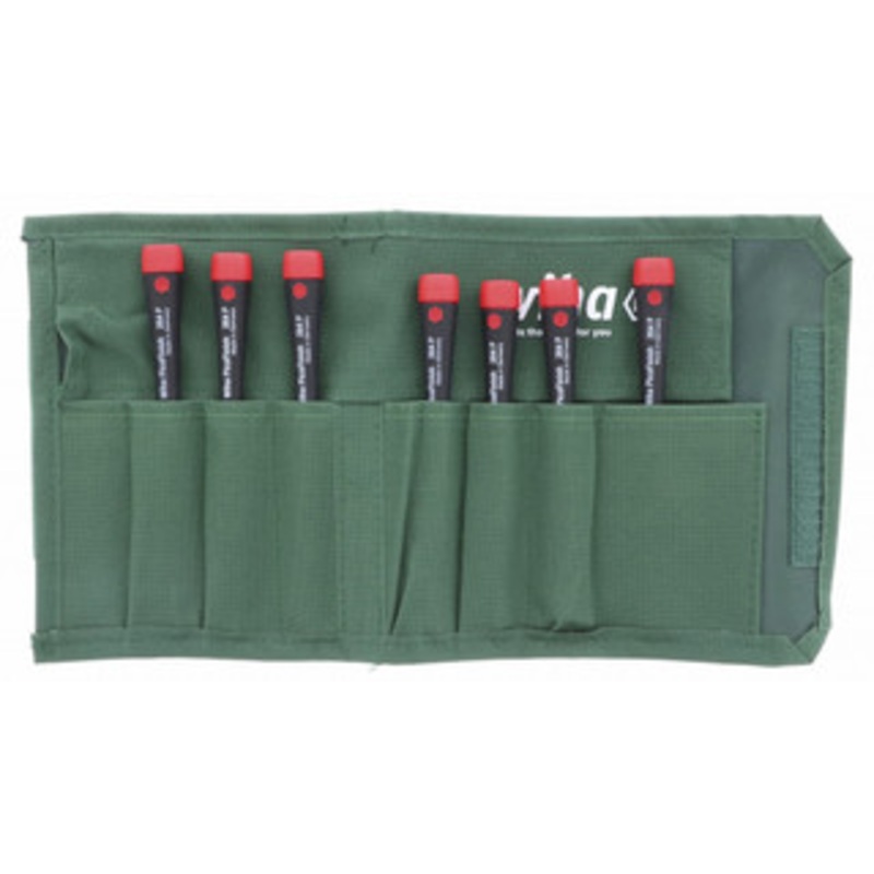 Wiha PicoFinish Precision Slotted Screwdrivers 8 Piece Set in Canvas Pouch – 26093