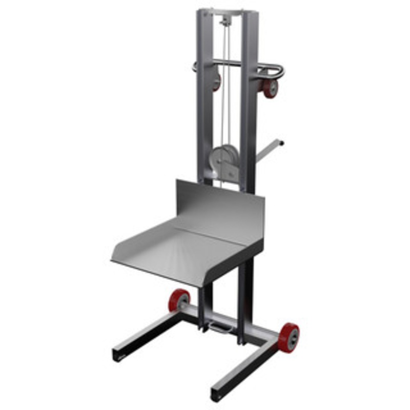 Vestil Low Profile Lite Load Lift, Aluminum, 19-1/2 x 20 Platform, 1/4 to 55 Service Range, Winch Operation – ALLPW-500-FW