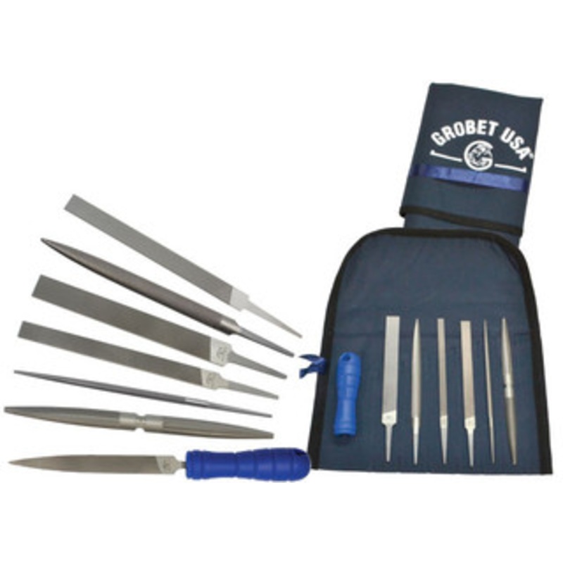 Grobet USA Precision File 6 Piece Set with Handle – 31.013