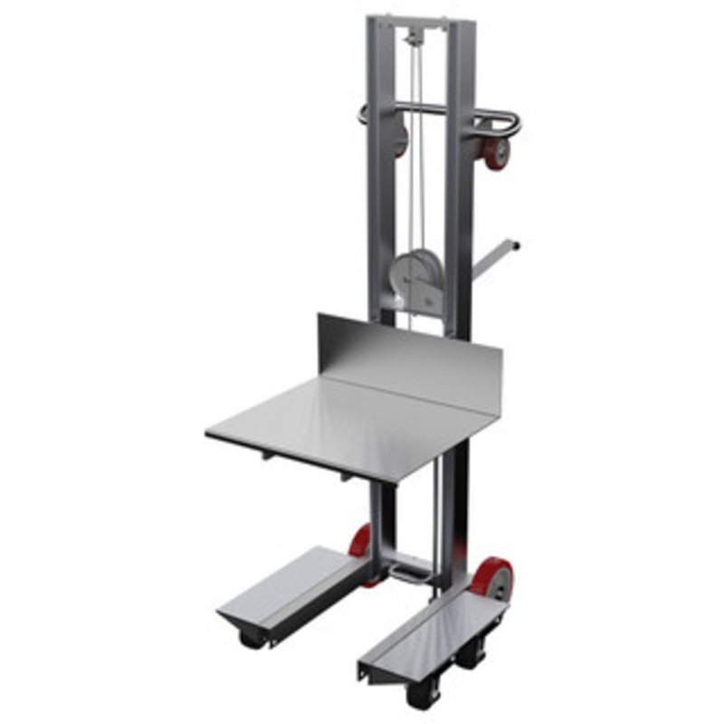 Vestil Lite Load Lift, Aluminum, 24 x 20 Platform, 6-1/8 to 60 Service Range, Winch Operation – ALLW-2420-4SFL