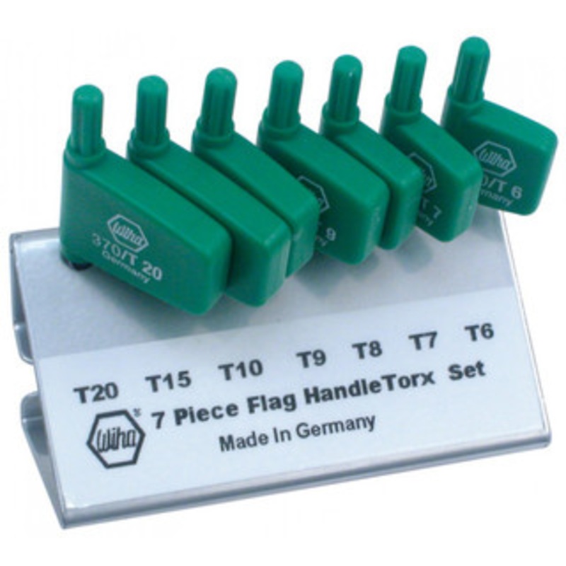 Wiha Torx Flag Handle Screwdriver 7 Piece Set in Metal Stand – 37090