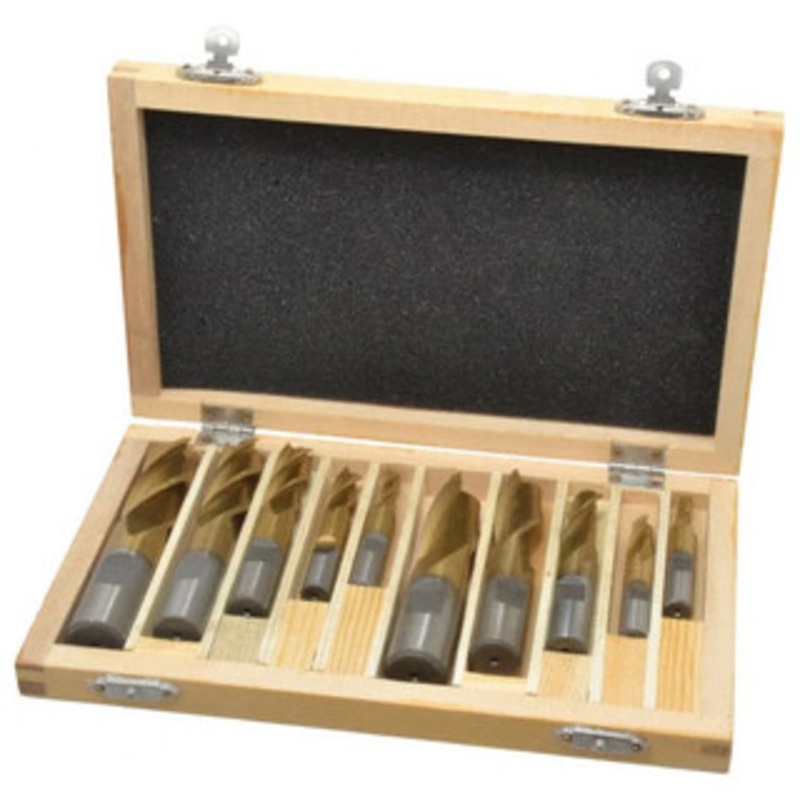 Interstate Single End Mill Set, HSS Uncoated, 10 pcs, Centercutting, 1/4 – 3/4, 2 & 4 Flutes – 71-527-6