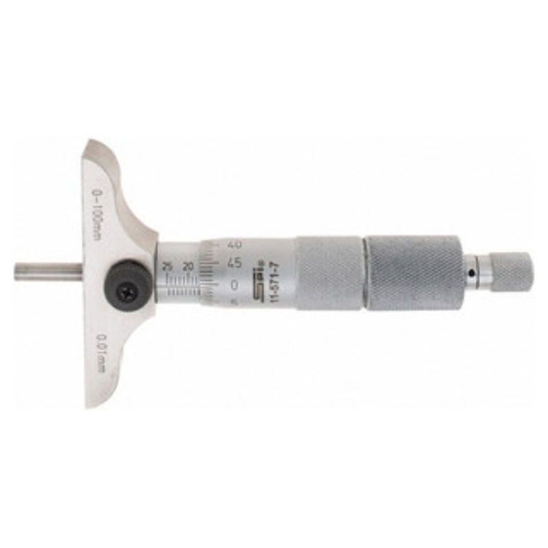 SPI Depth Micrometer, 0-100mm Range, 63mm Base – 11-571-7