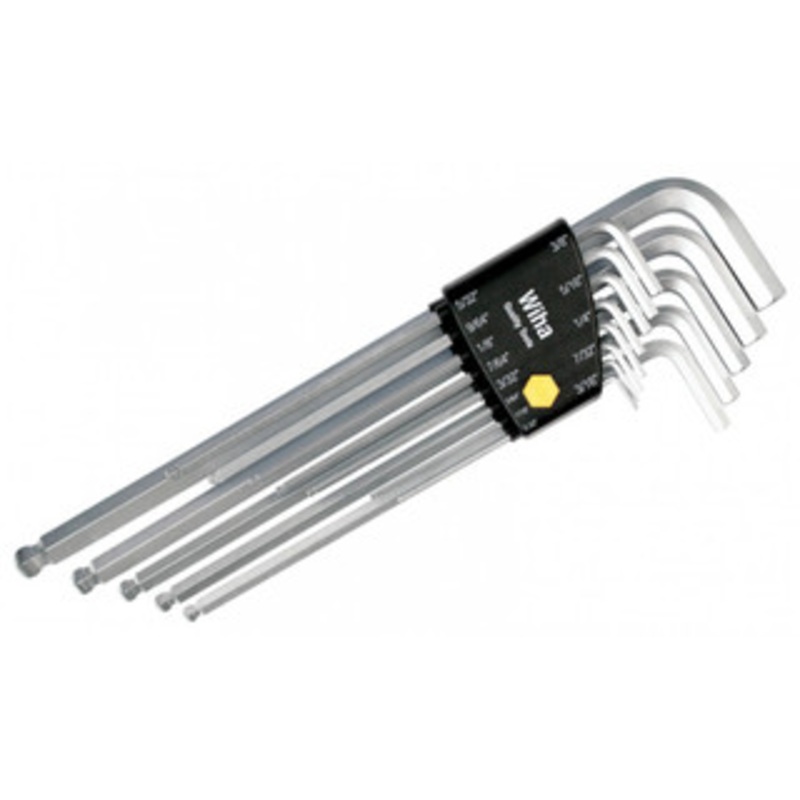 Wiha Ball End Hex Long Arm L-Key Chrome Inch 13 Piece Set – 36998