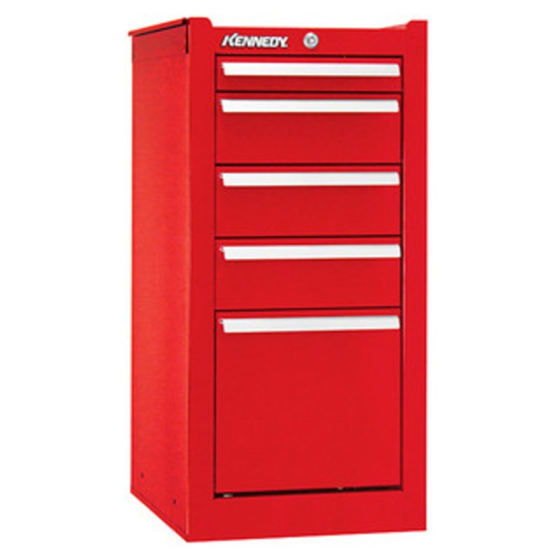 Kennedy K2000 5-Drawer Side Cabinet, Industrial Red – 205XR