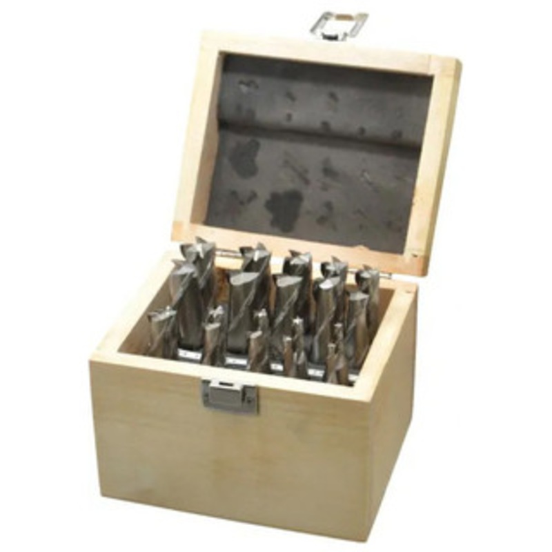 Interstate Single End Mill Set, Cobalt Uncoated, 20 pcs, Centercutting, 3/16 – 3/4, 2 & 4 Flutes – 71-532-6
