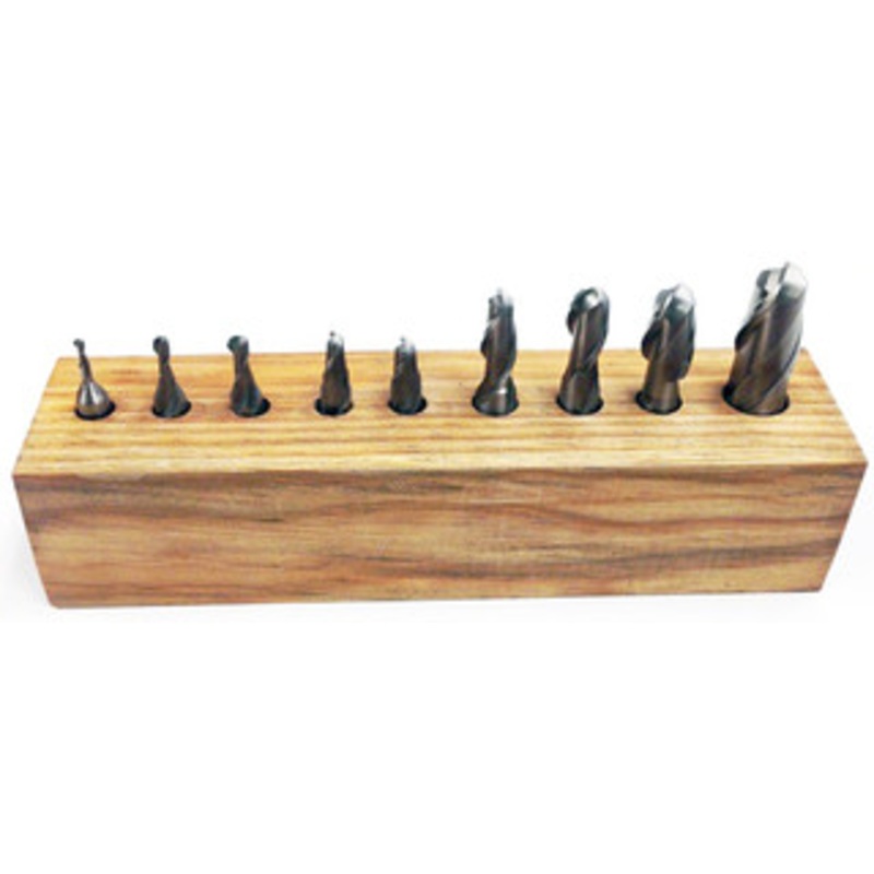 Precise 9 Piece HSS 2 Flute Ball Nose End Mill Set – 8001-0009