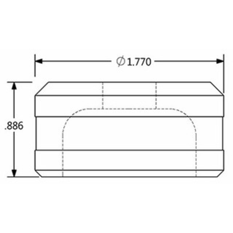 SUN45D Oblong Die 6.8mm x 21.2mm (.268 x .835) with 2 Whistle Spots – SUN45DOB-M0680XM21